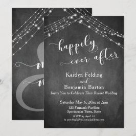 Convite Luzes de Quadro Negro Caligrafia Felizes para Semp