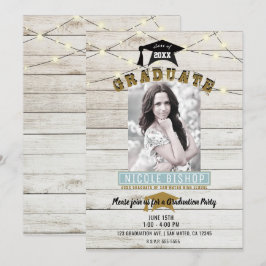 Convite Luzes de Renda de Madeira Branca Festa de Formatur