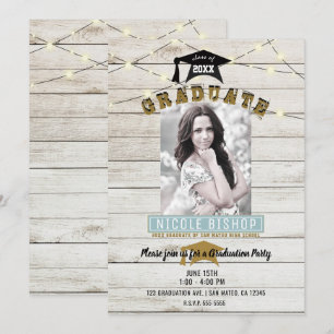 Convite Luzes de Renda de Madeira Branca Festa de Formatur