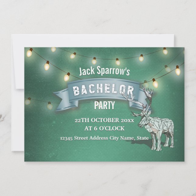 Convite Luzes de String de Festa de Despedida de Solteiro  (Frente)