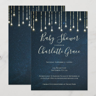 Convite Luzes de string no Chá de fraldas Starry Sky (uni