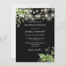 Luzes De Verdura Em Preto E Branco Para Casamento 
