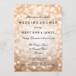 Convite Luzes do brilho do cobre do chá de casamento do