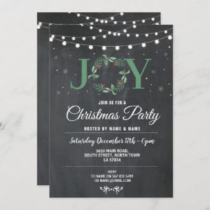 Convite Luzes do giz da grinalda da ALEGRIA do feriado da