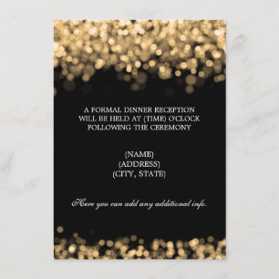 Convite Luzes do ouro da recepção de casamento