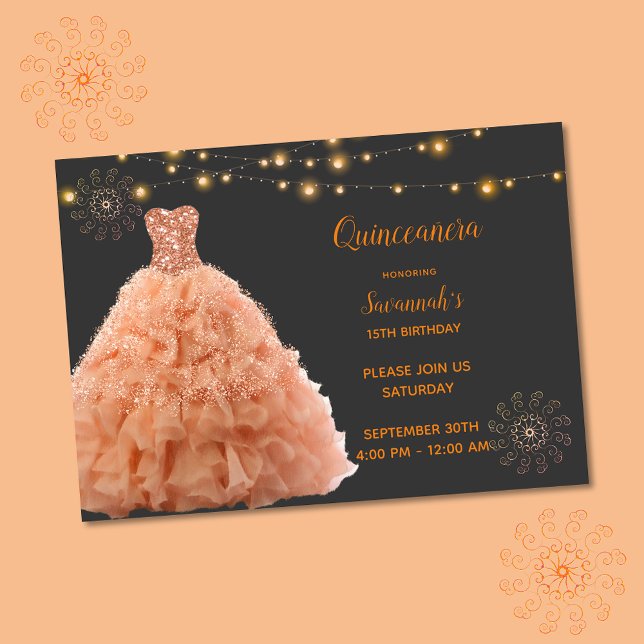 Convite Luzes do palhaço de quinceanera preta (Criador carregado)