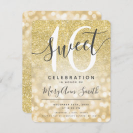 Convite Luzes Douradas de brilho suave e brilhante 16º