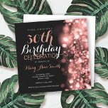 Convite Luzes Douradas de Espumação aniversário de 30 anos<br><div class="desc">Rosa do Partido Elegante aniversário de 30 anos,  convite para Luzes Aparentes Douradas. Excelente para aniversário de 30 anos e muito mais!</div>