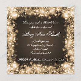 Convite Luzes Douradas de Espumantes do Partido 16