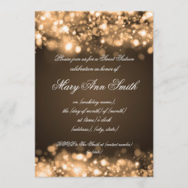 Convite Luzes Douradas de Espumantes do Partido 16