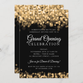 Convite Luzes Douradas de Shimmering de grande abertura co