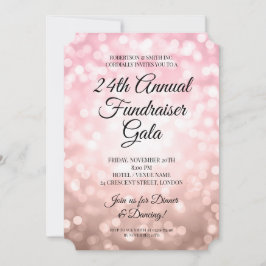 Convite Luzes Douradas do Rosa do partido Fundraiser Corpo