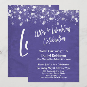 Convite Luzes e Roxo após a Celebração de Casamento