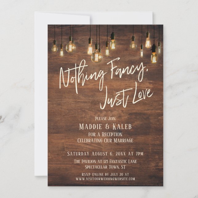 Convite Luzes Edison na Parede Marrom Nada de Extraordinár (Frente)