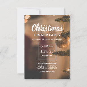 Convite Luzes Elegantes de Férias do Janto de Natal