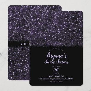 Convite Luzes Espumantes de Brilho Roxo Doce 16