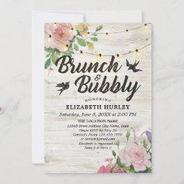 Convite Luzes Florais de Chá de panela Brunch e Bubble