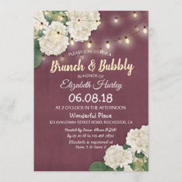 Convite Luzes Florais de Chá de panela Brunch e Bubble