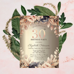 Convite Luzes Florais Elegantes com Cordão, Aniversário de