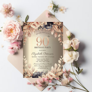 Convite Luzes Florais Elegantes de Corda para Aniversário 