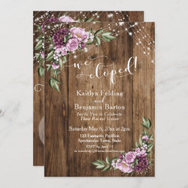 Convite Luzes Florais Rústicas Nós Fugimos Apenas Recepção