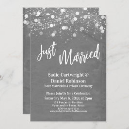 Convite Luzes Grunge Cinza Somente Recepção