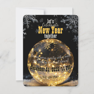 Convite Luzes Leiteiras De Ouro Cristal Orb, Éreo, Ano Nov