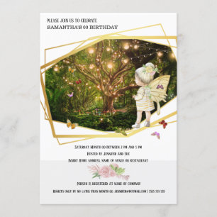 Convite Luzes mágicas de borboletas de jardim secreto de 