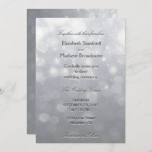 Convite Luzes prateadas e brilho