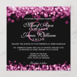 Convite Luzes Rosa De Casamento Elegante