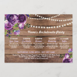 Convite Luzes roxas da flor do itinerário do chá de panela