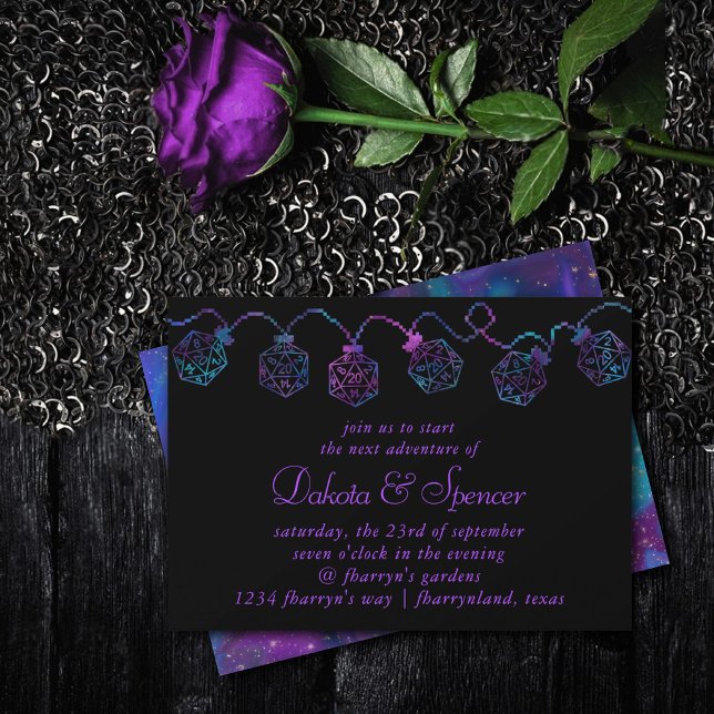 Convite Luzes RPG | Nebula Fantasy Tabletop Gamer Dice (Criador carregado)