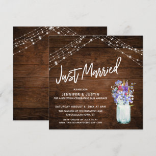 Convite Luzes russas Recens casados flores silvestres no j