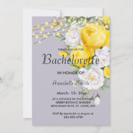 Convite Luzes russas Yellow Floral Bachelor party