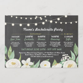 Convite Luzes rústicas da flor branca do itinerário do chá