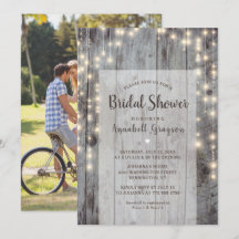 Luzes Rústicas de Madeira Chuveiro Nupcial Foto