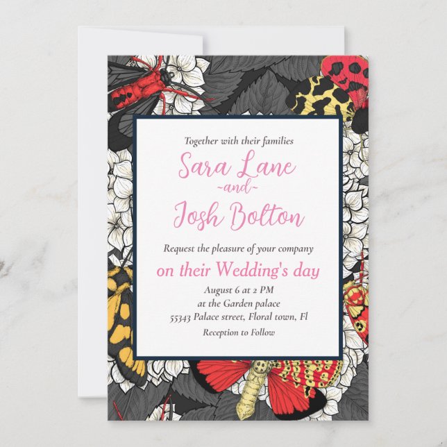 Convite Luzes sobre hidrangea branca (Frente)