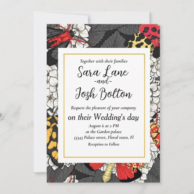 Convite Luzes sobre hidrangea branca (Frente)