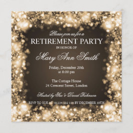 Convite Luzes Sparkling do ouro elegante do partido de