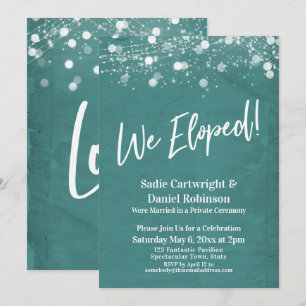 Convite Luzes Texturizadas Nós Fugimos Recepção-Only Azul 