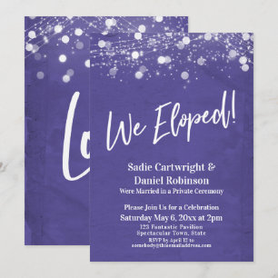 Convite Luzes Texturizadas Nós Fugimos Roxo Somente Recepç