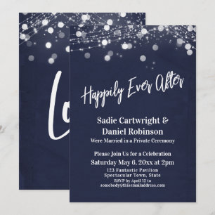 Convite Luzes Texturizadas Recepção de Felizes para Sempre