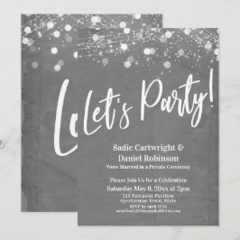 Convite Luzes Texturizadas Vamos Fazer uma Festa Cinza Som