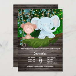 Convite Luzes verdes de macaco-elefante da selva