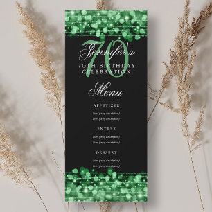 Convite Luzes verdes do menu de Festa de aniversário Elega