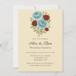 Convite Lyons Blue Peony e Fig Purple Rosa Weding