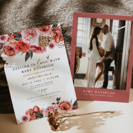 Convite LYRA Bohemian Fall Floral Chá de fraldas