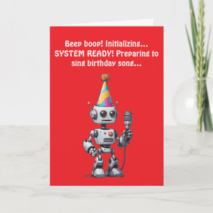 Convite Má função de aniversário do Robô Cantando!
