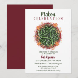 Convite Mabon Fall Equinox Celtic Triskelion Harvest