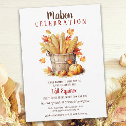 Convite Mabon Fall Equinox Corn & Pumpkin Basket
